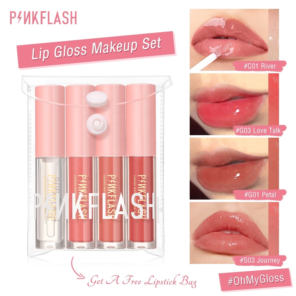 Pinkflash PF-L02  high quality lip gloss vendors glossy liquid lipstick