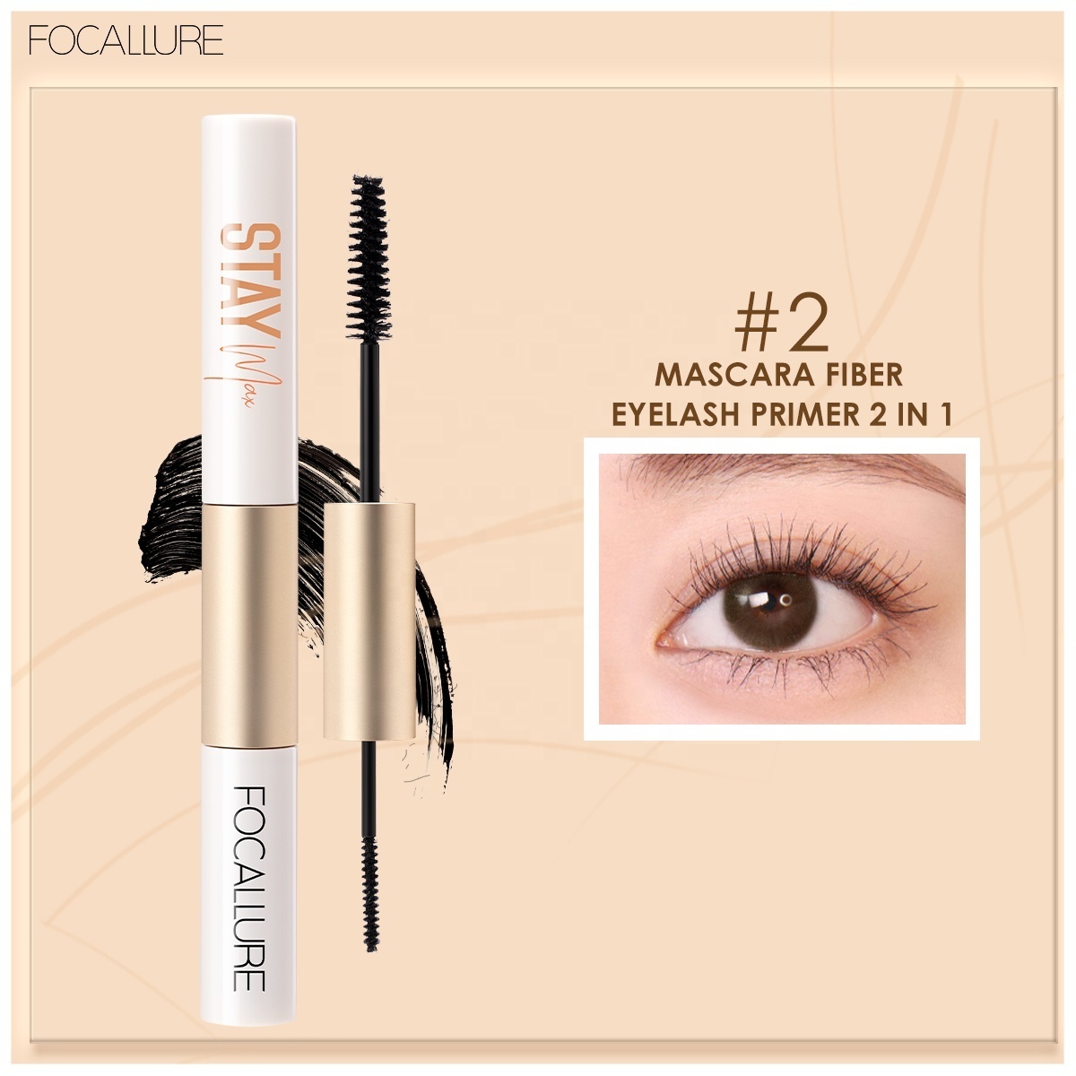 FOCALLURE FA160 Double Side 2 in 1 Mascara and Eyeliner Cosmetic Eyeliner Mascara