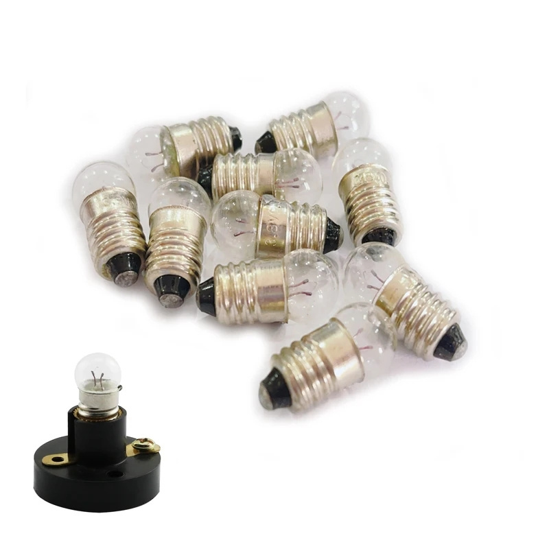 E10 1.5V 2.5V 3.8V 4.8V 6V 6.2V little Bulb for Test Experiment Teaching Flashlight