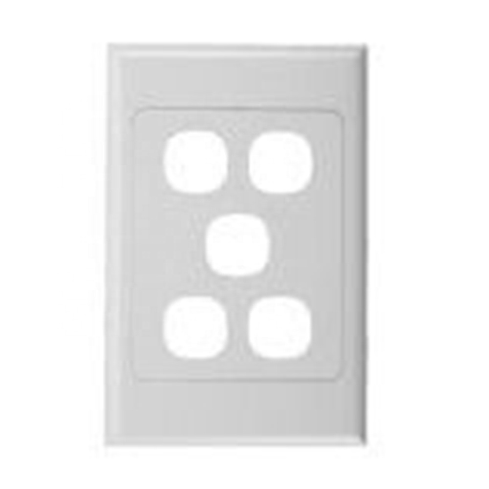 5-Gang 5 port Wall Plate White Outlet Switch Toggle Cover Five Gang