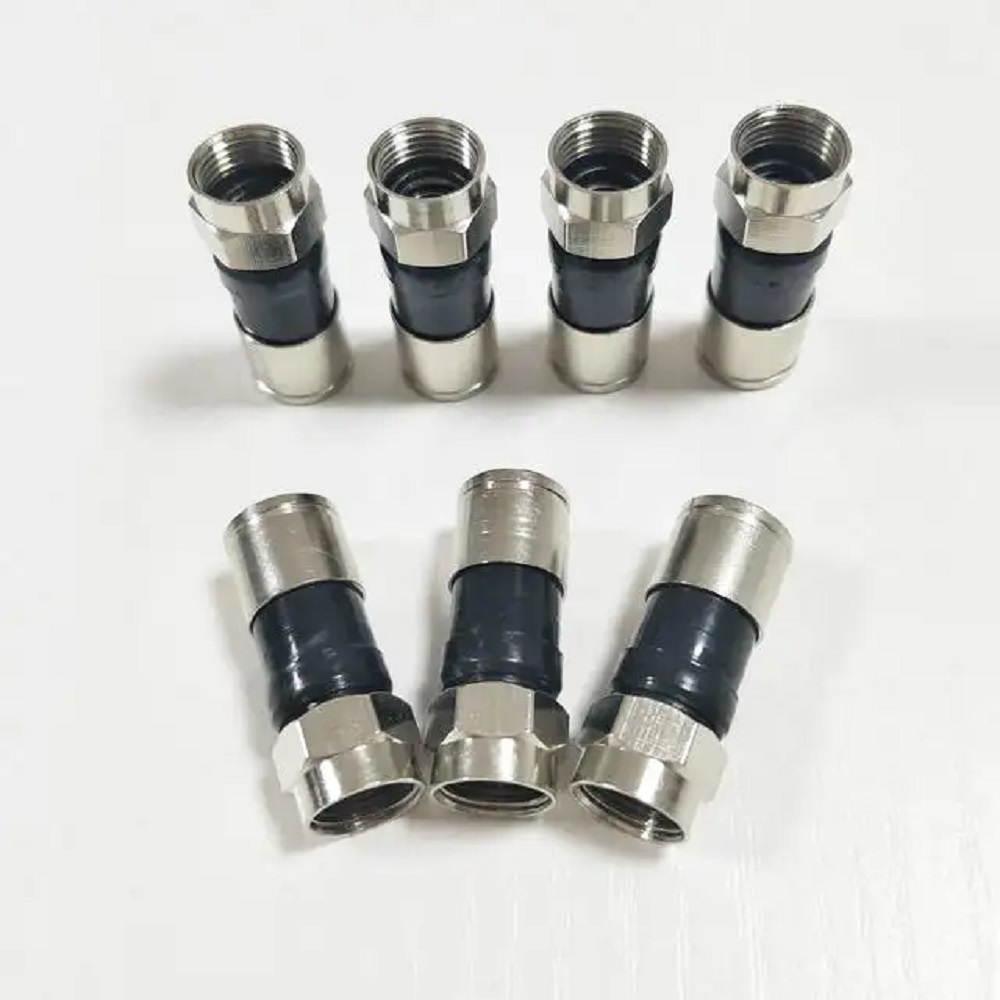 Factory price compression RG59 RG6 RG11 coaxial cable coax connector 7.0mm 6.8mm cable male f rg6  conectores cable coaxial plug