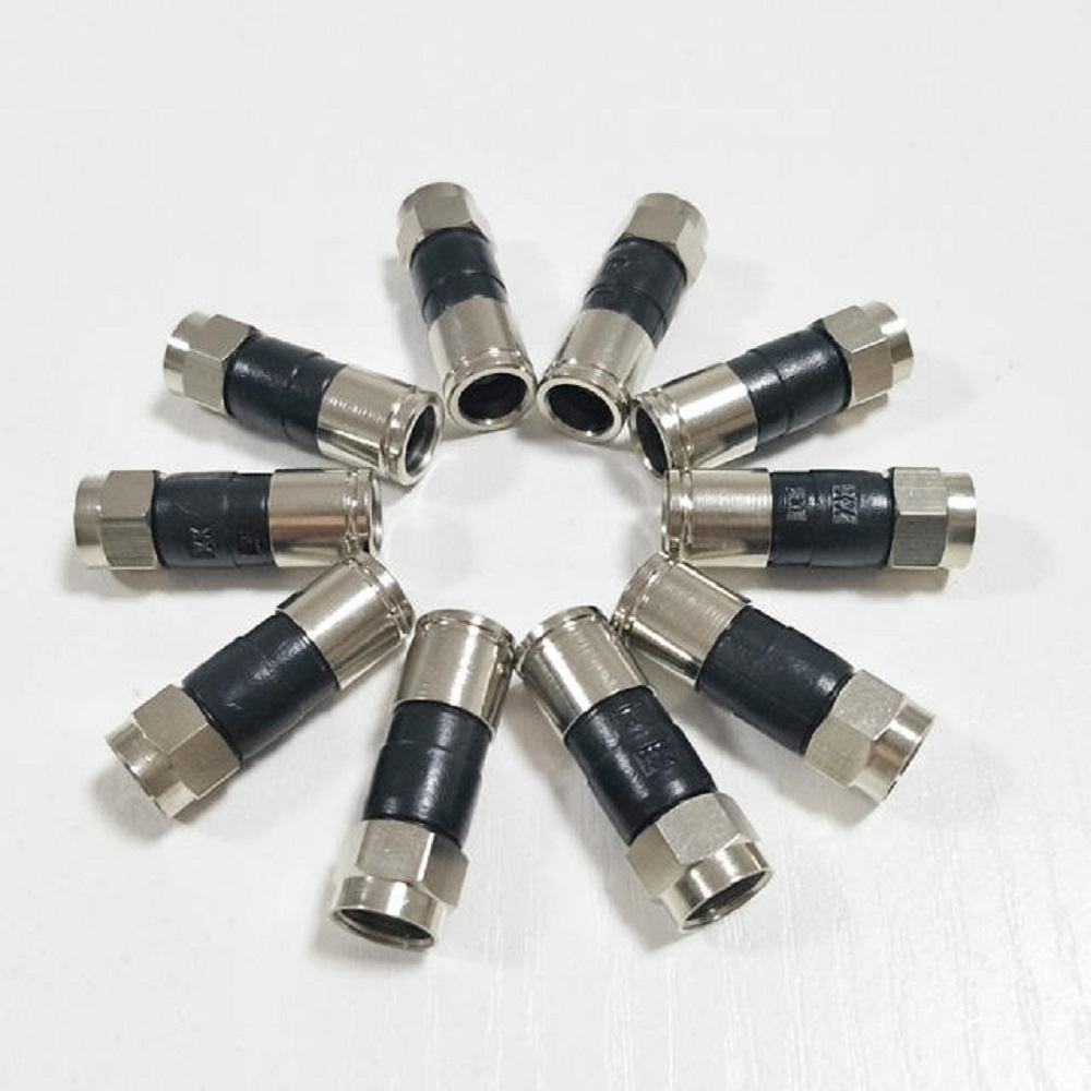 Factory price compression RG59 RG6 RG11 coaxial cable coax connector 7.0mm 6.8mm cable male f rg6  conectores cable coaxial plug