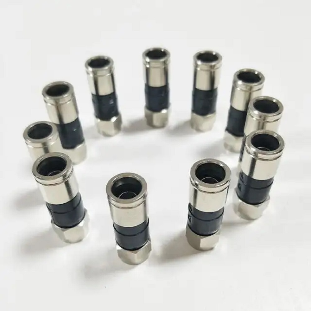 Factory price compression RG59 RG6 RG11 coaxial cable coax connector 7.0mm 6.8mm cable male f rg6  conectores cable coaxial plug