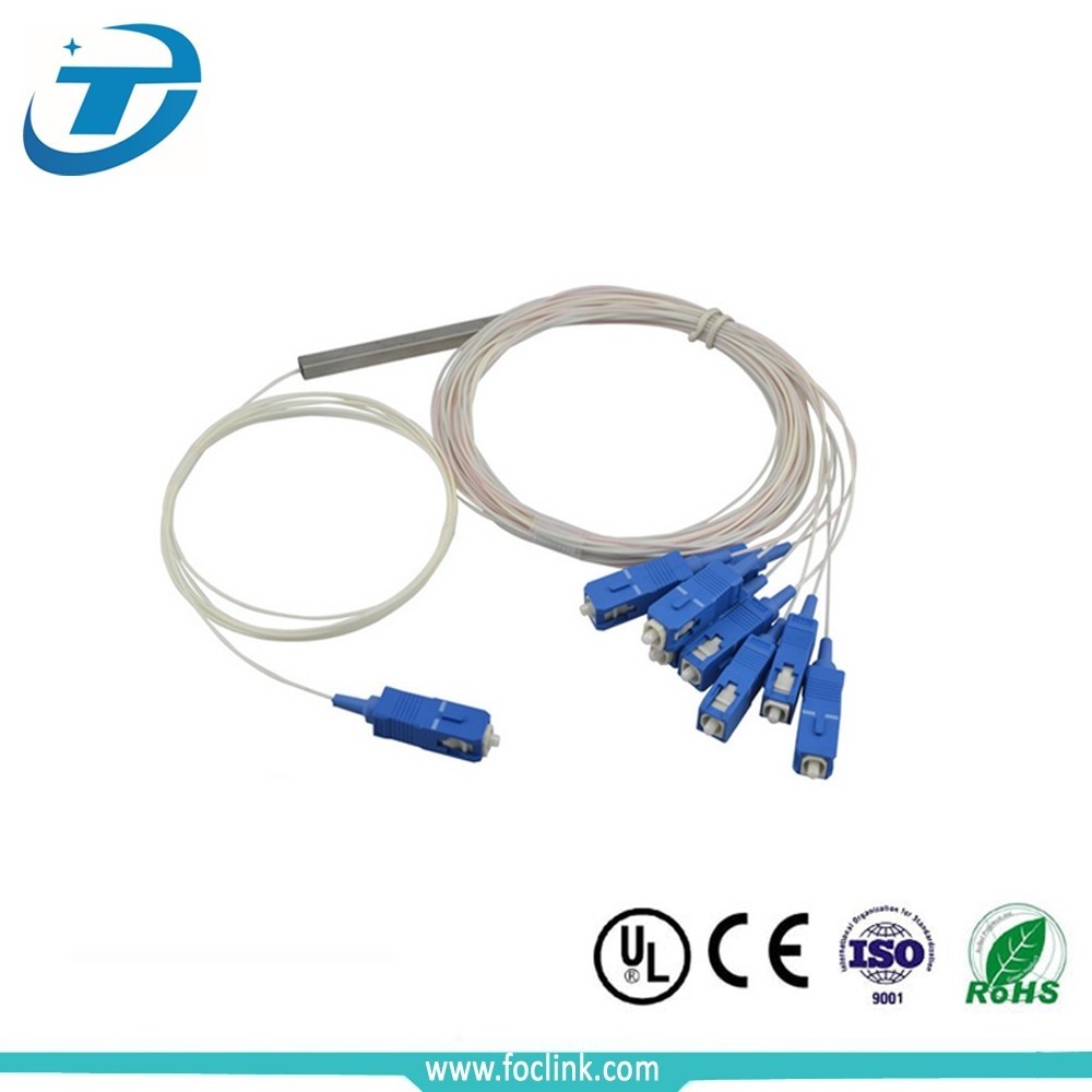 FTTH GPON 1x8 Steel Tube SC APC PLC Splitter Optical, 1 2 4 8 16 32 64 128 Fiber Optic Splitter Box Price From China