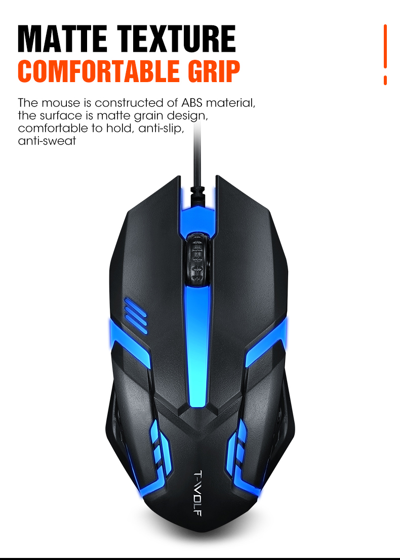 V1 Hot New Arrival Cheap Usb 3d Mouse Coloful Backlit LED Rgb Wired Optical Gamer PC Mice Computer Office Gaming Mouse for game