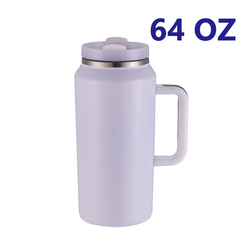 USA Warehouse New RTS 64OZ Sublimation Blanks Sport Tumbler Large Size Stainless Steel Travel Tumbler with Handle Outdoor Mug