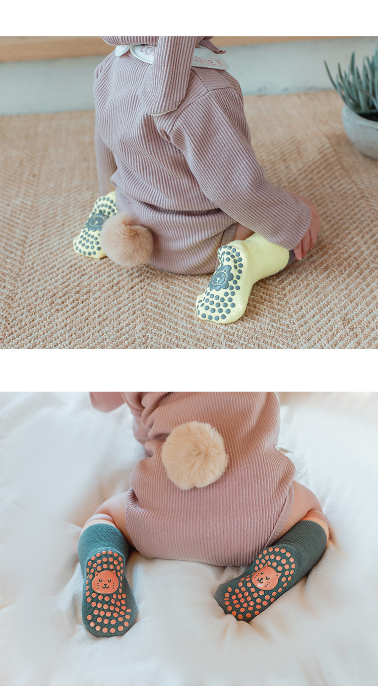 New Custom Children Socks Autumn Combed Cotton Han Cute Cartoon Baby Anti slip Glue Floor Socks Trampoline Socks