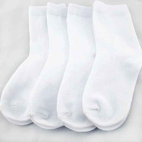 100% polyester cheap white socks for Sublimation printing