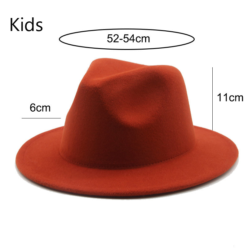 54cm Party Church Felt Fedora Hats Kids Fedora Hats Wholesale Selling Children Fedora Hats