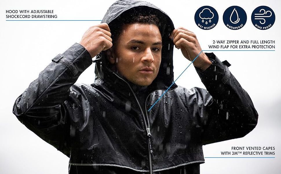 Men's Rain Jacket Cycling Running Jackets Waterproof Raincoat Custom Design Hood Windbreaker Hiking Jacket Rain Coat