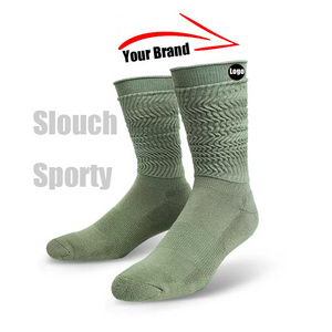 Army Green Slouch Customization Label Men Colorful Sporty Socks No Minimum Casual Fashion Brand Socks