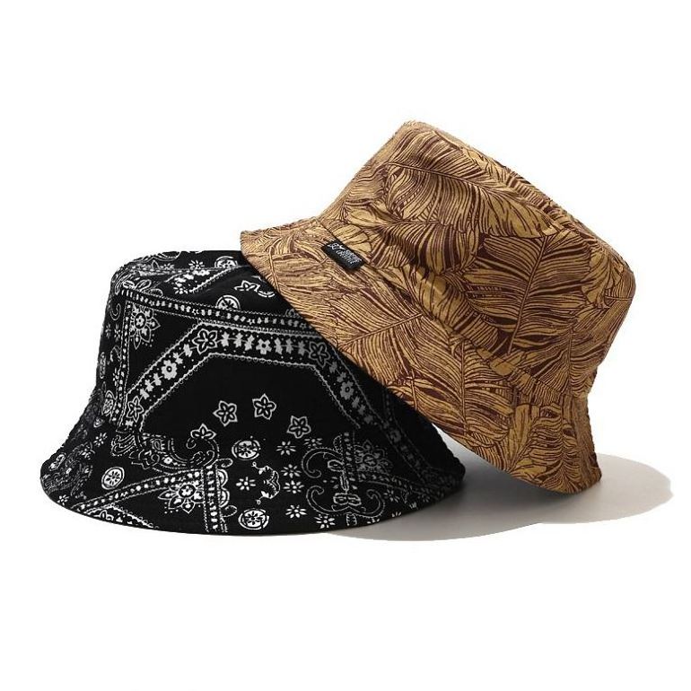 Fashion Design 100% Polyester Satin Bucket Hat Raffia Ethnic Style Wholesale Double Sided Bucket Hat