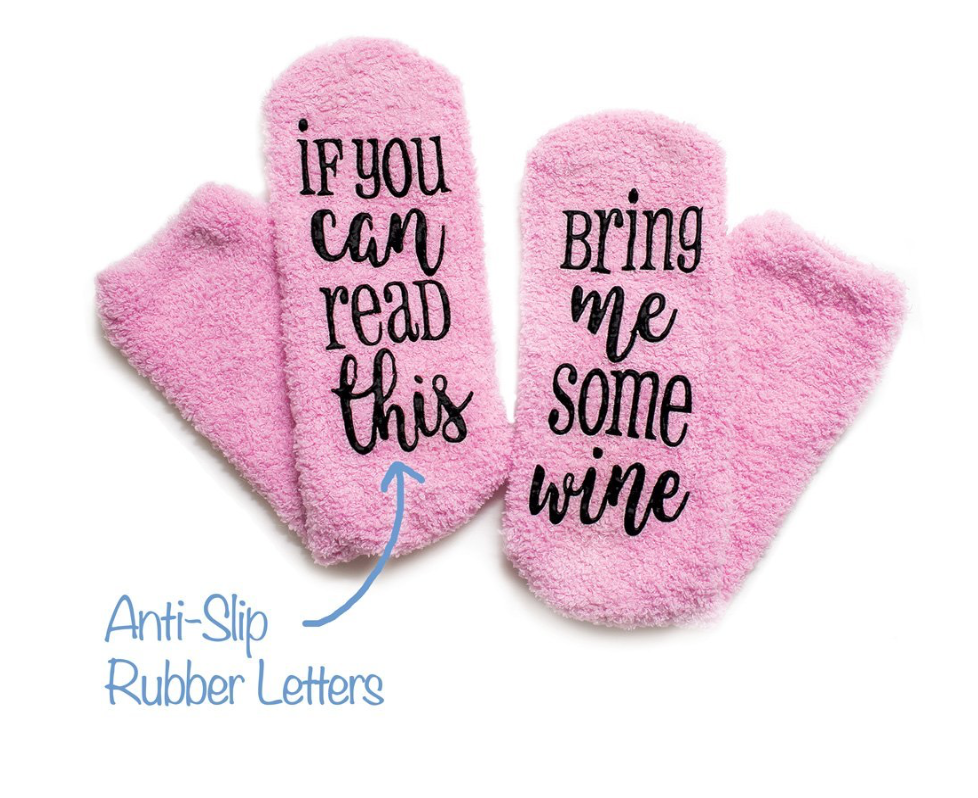 fuzzy slipper socks with rubber sole for adults