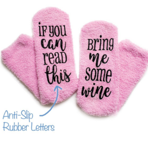 fuzzy slipper socks with rubber sole for adults