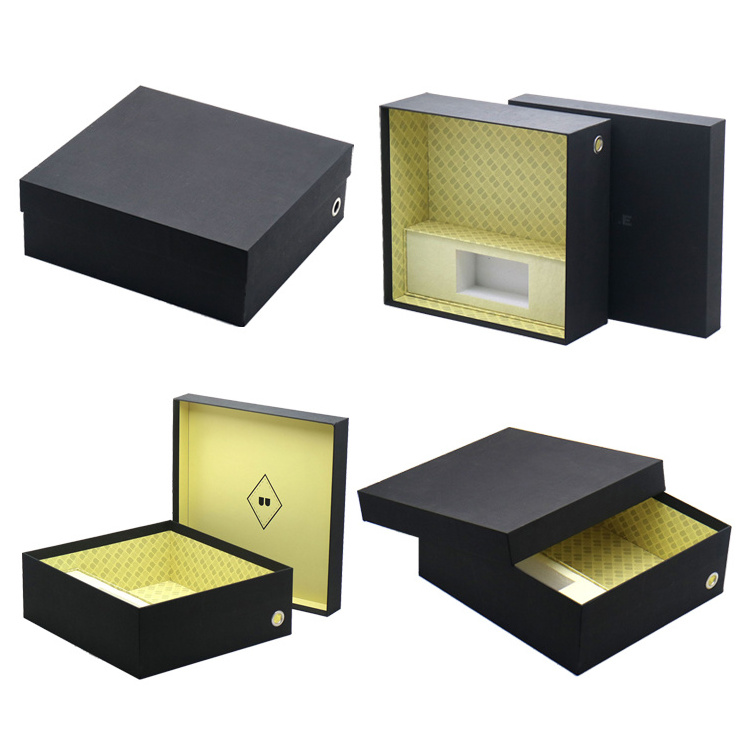 High quality cardboard shoe clothing gift box empty black shoe box packaging custom shoe boxes with logo packaging