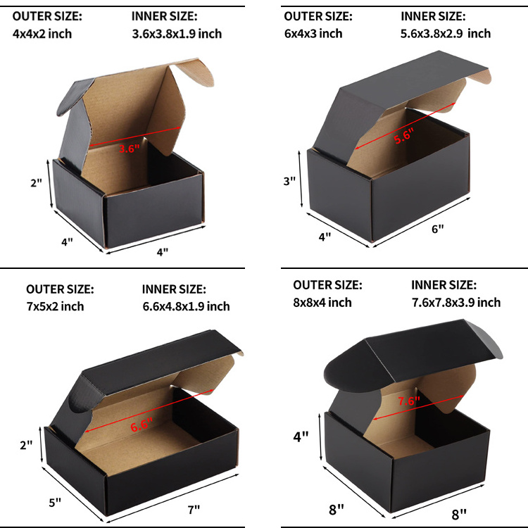 Custom made boite aux lettres strong carton folding black kraft corrugated mobile phones packaging shipping box