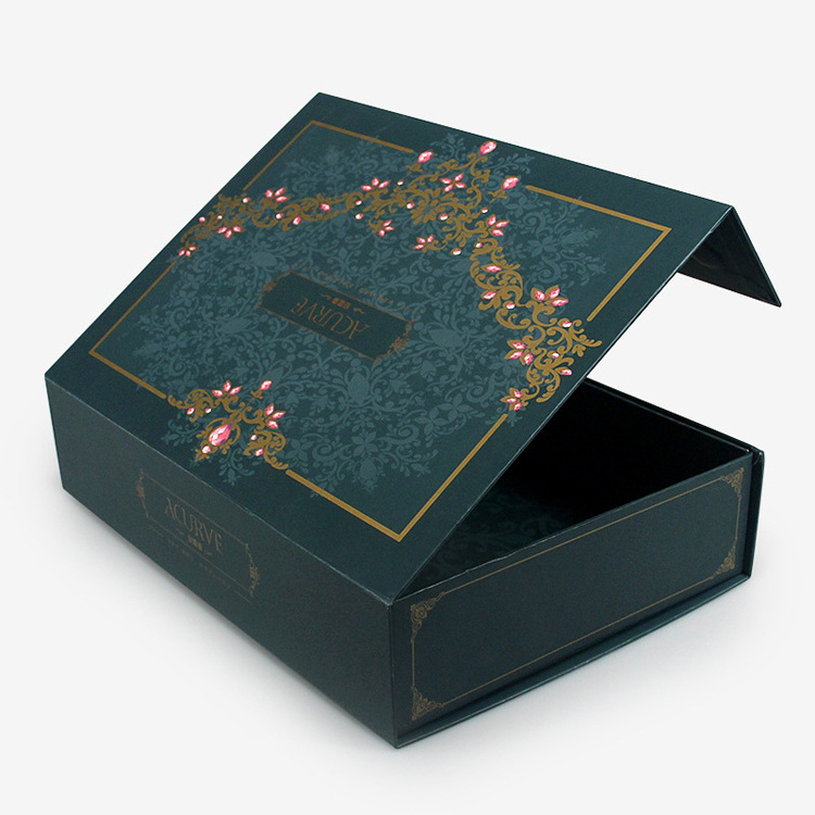 Custom Printed Luxury Rigid Paper Clamshell Box Underwear Lingerie Packaging Magnetic Gift Boxes with Foam Satin Insert