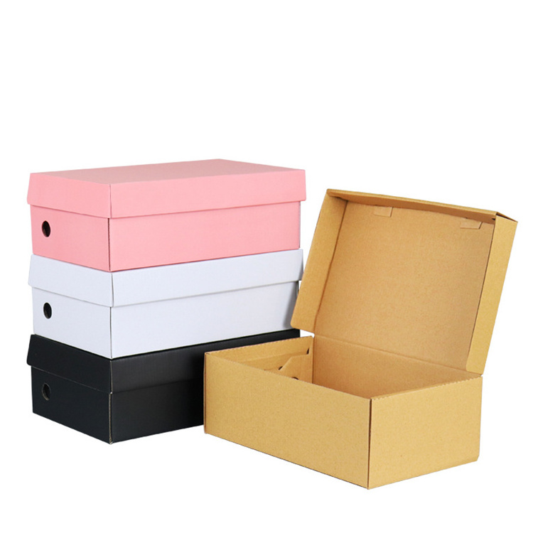 Dongguan Factory Custom Logo Cardboard Shoe Gift Paper Packaging Boxes with Lid