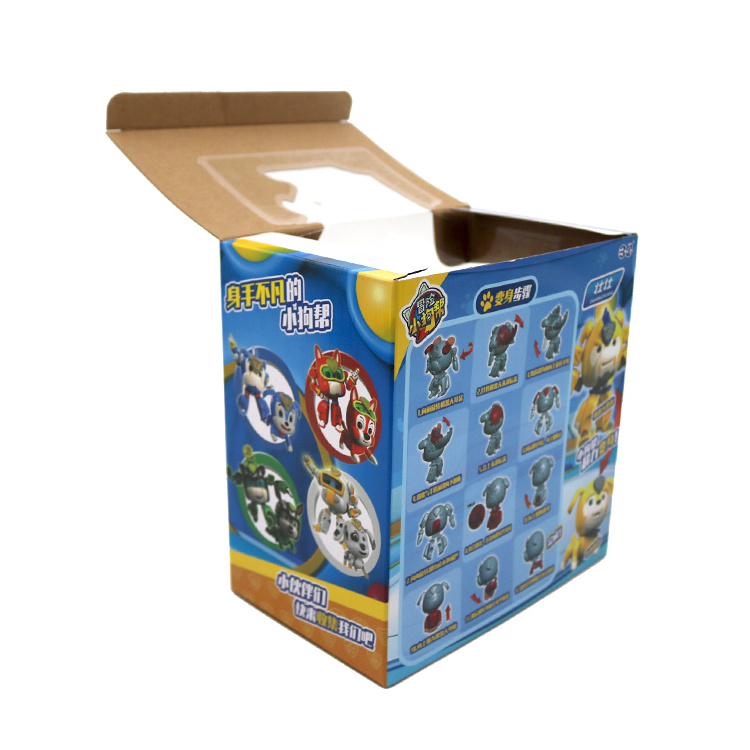 Custom Printed Foldable Kids Toy Doll Corrugated Cardboard Packaging Paper Box with PVC Window