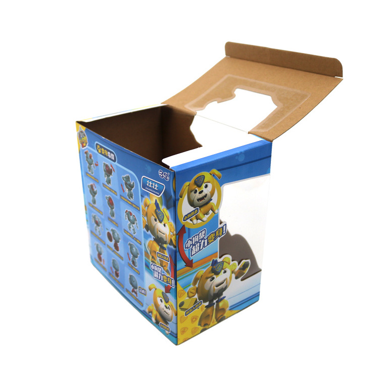 Custom Printed Foldable Kids Toy Doll Corrugated Cardboard Packaging Paper Box with PVC Window