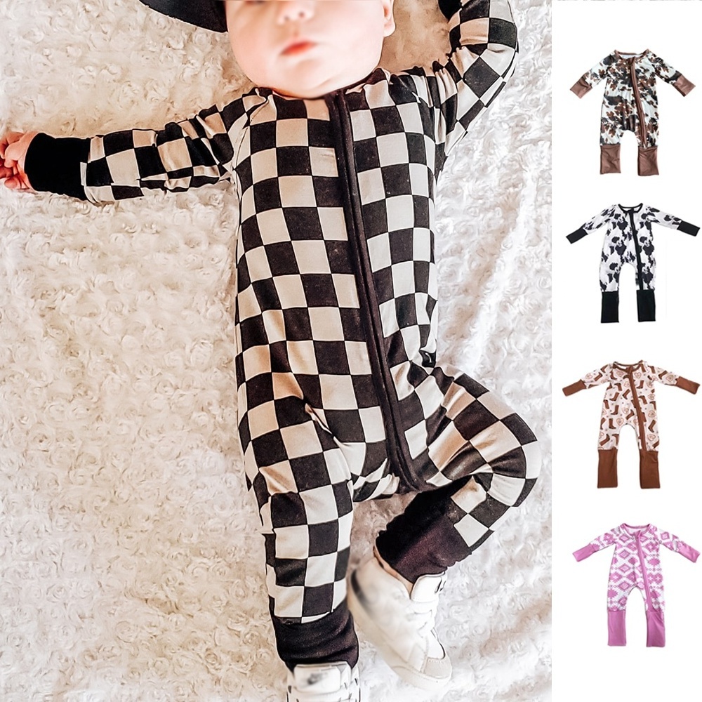 Viscose 5% Spandex Babies Footed Sleep Baby Rompers 95% Bamboo Baby Zip up Sleepsuit Toddler Onesie Unisex Full Summer Support