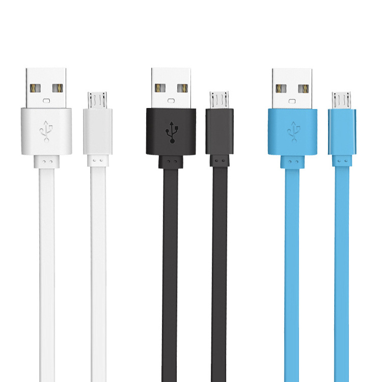 New Fast Delivery flat 3ft OEM V8 Micro USB Charger Cable Android Cell Phone Data Sync Cord Noodle 2.4A Fast Charging Data Cable