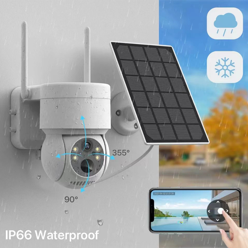 360 degree  powered New wifi solar security camera system wireless outdoor cctv camera 4g solar panel