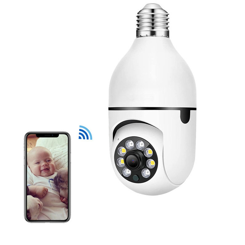 5GHZ 360 Panoramic Wifi HD night vision ip surveil mini surveillance home security wireless light bulb PTZ network cctv camera