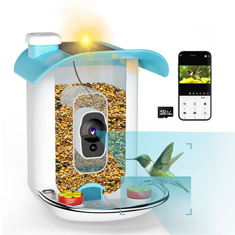 2024 Hot Sale Smart Night Vision Ai Recognition Bird Feeder With Camera Wireless Outdoor