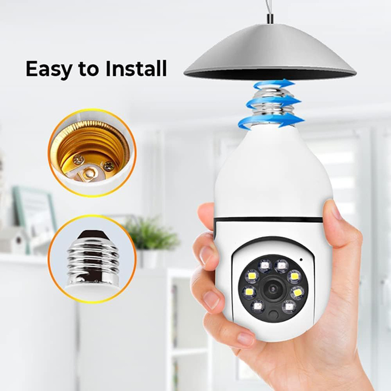 5GHZ 360 Panoramic Wifi HD night vision ip surveil mini surveillance home security wireless light bulb PTZ network cctv camera