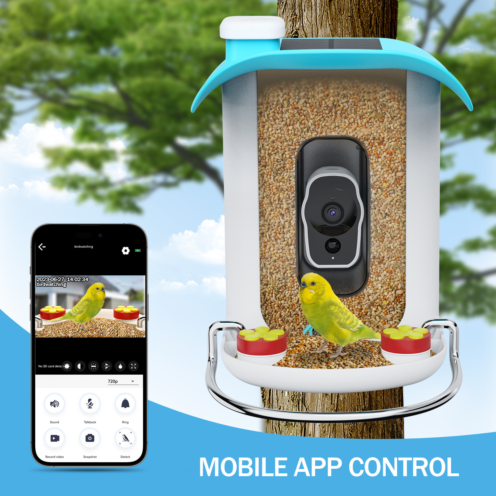 2024 Hot Sale Smart Night Vision Ai Recognition Bird Feeder With Camera Wireless Outdoor