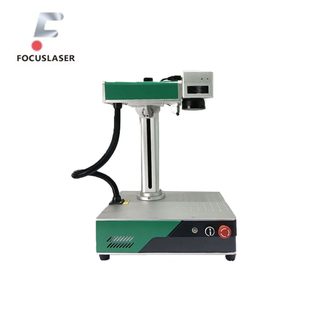 Focuslaser Portable Small Galvo Scanner Align System All In One 20W 30Watts Raycus Fiber Laser Nameplate Marking Machine