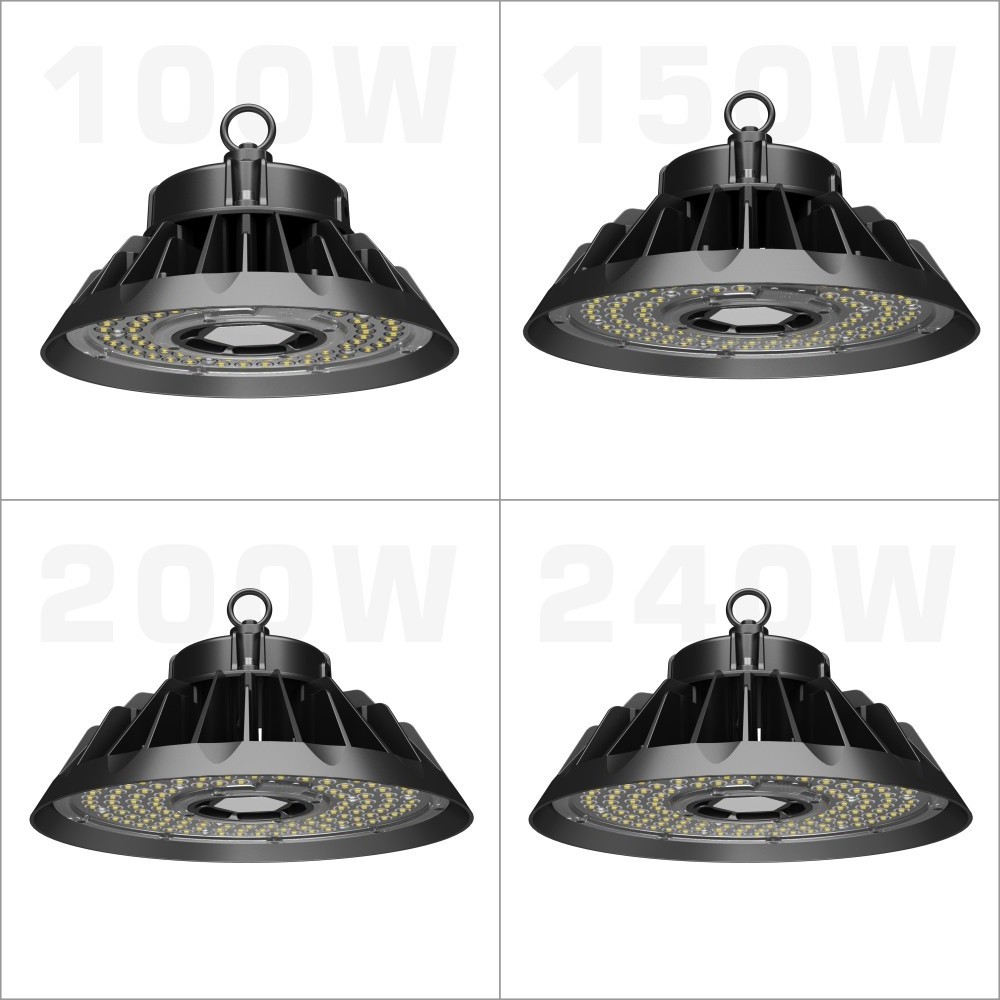 LED High Bay Light Shop Lamp Industrial Warehouse IP65 100W 150W 200W 240W Highbay UFO LED High Bay Light with Motion Sensor