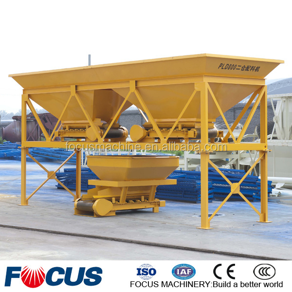 New Design Two Bins PLD800 Concrete Weight Aggregate Batcher