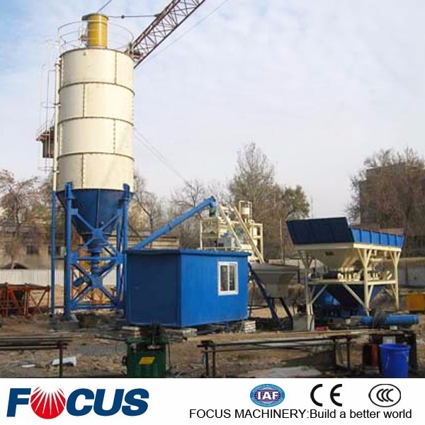 HZS25 hopper lift 3/4 yard concrete batch plant for sale