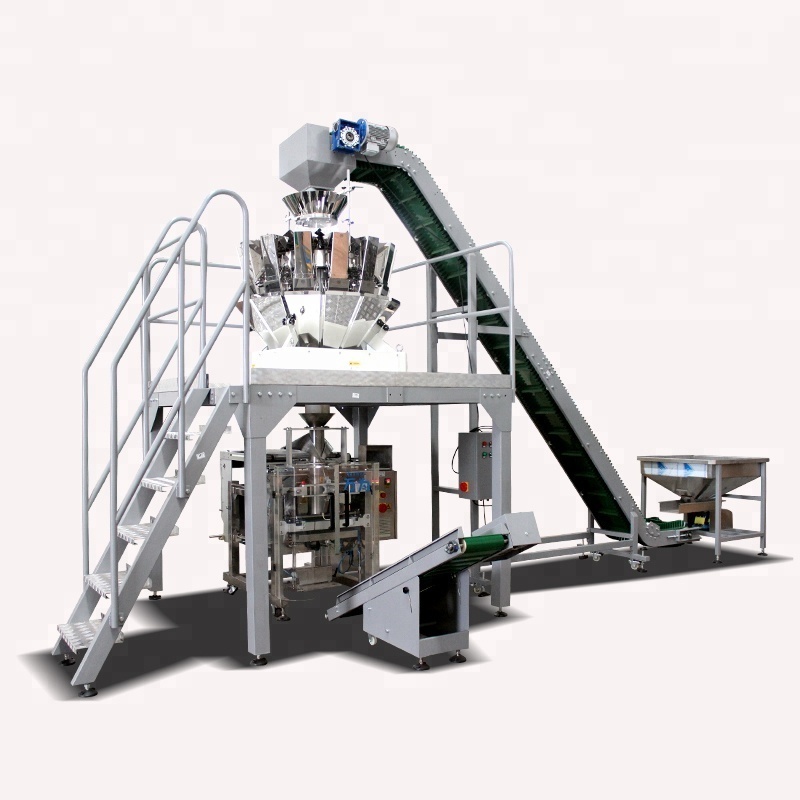 Automatic Vertical Frozen Food Packing Machine with Multihead Weigher for Dumplings Meat Balls etc