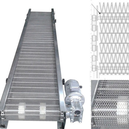 Focus Machinery Made 304 Stainless Steel Wire Mesh plate customized Belt Conveyor