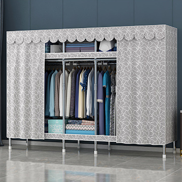 ULT-HZ-20HH Metal Frame cheap Clothes Wardrobe   Customized foldable fabric wardrobe  portable wardrobe