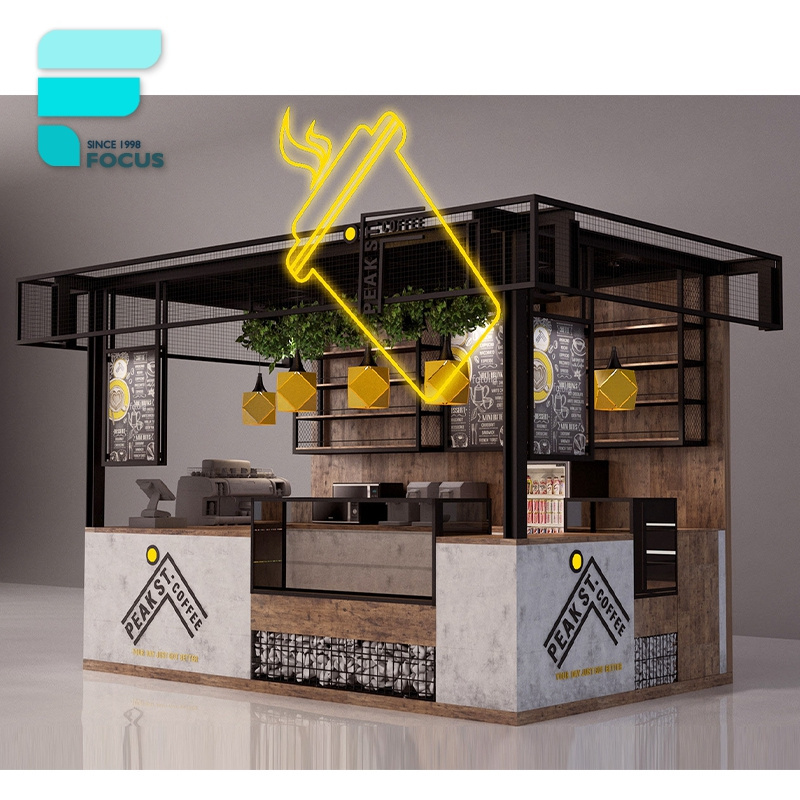 Bubble Tea Kiosk Hot Mall Food Mobile Kiosk Drink Juice Bar Display Counter Furniture showcase For Cafe Kiosk