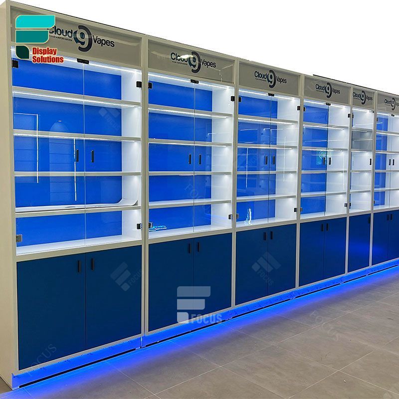 Kiosk Counter Glass Display Showcase Cabinet Tall Cigar Display Cabinet Humidor Show Cases For Smoke Shops