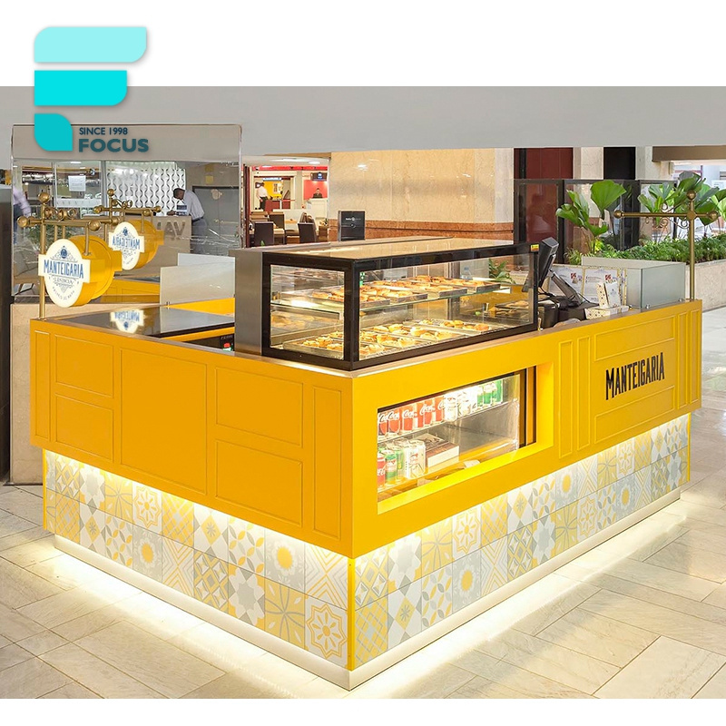 Genuine Mall Boba Tea Milk Decoration Design 3D Cream Counter Food Shopping Furniture Shop Display Juice Bar Kiosk For Sale