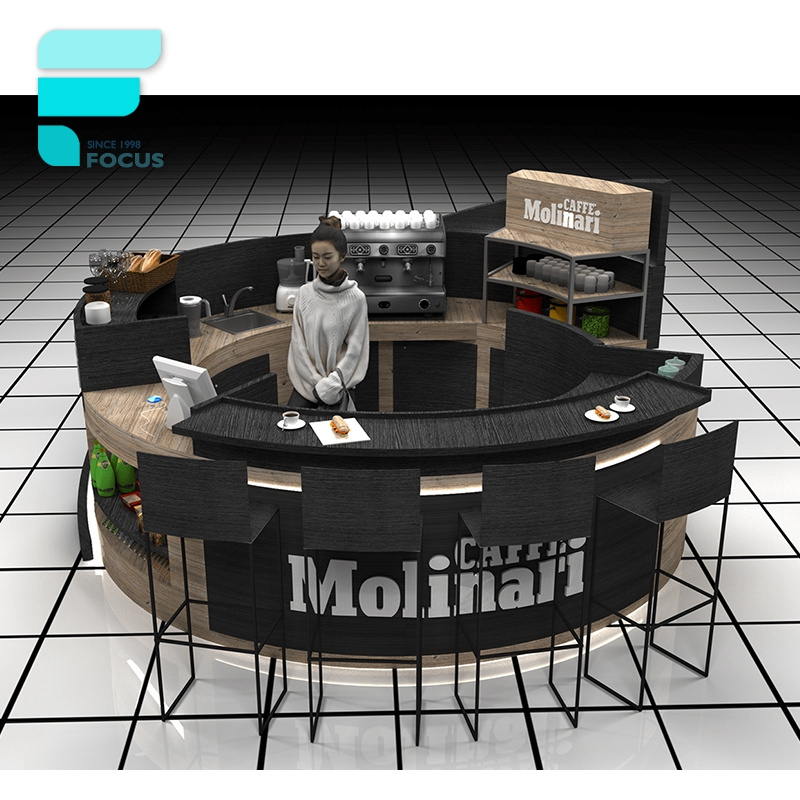 Cafe Kiosk Food Kiosk Hot Coffee Counter Modern Stylish Customized Mobile Mall Kiosk Cafe