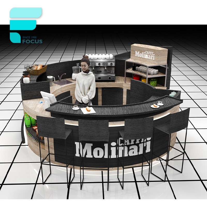 Cafe Kiosk Food Kiosk Hot Coffee Counter Modern Stylish Customized Mobile Mall Kiosk Cafe