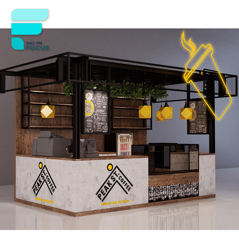 Bubble Tea Kiosk Hot Mall Food Mobile Kiosk Drink Juice Bar Display Counter Furniture showcase For Cafe Kiosk