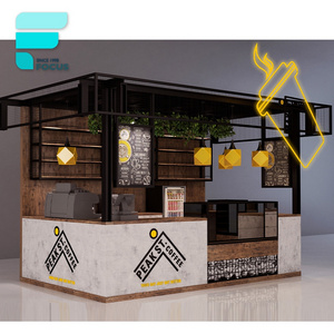 Bubble Tea Kiosk Hot Mall Food Mobile Kiosk Drink Juice Bar Display Counter Furniture showcase For Cafe Kiosk