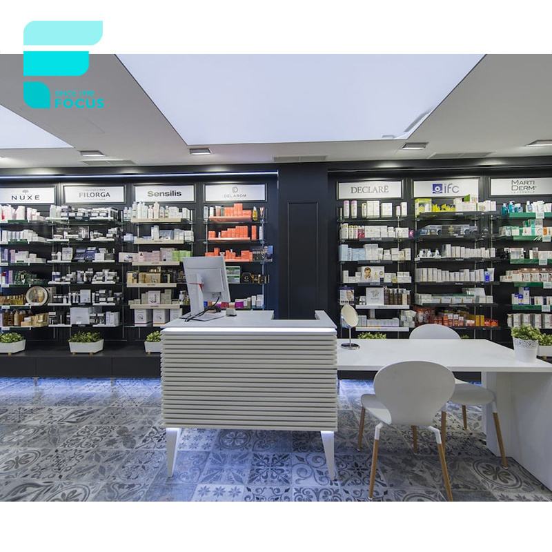 Mdf Pharmacy Shelves Medical Shop Racks Drugstore Pharmacy Medical Store Furniture Design Pharmacy Display Cabinet