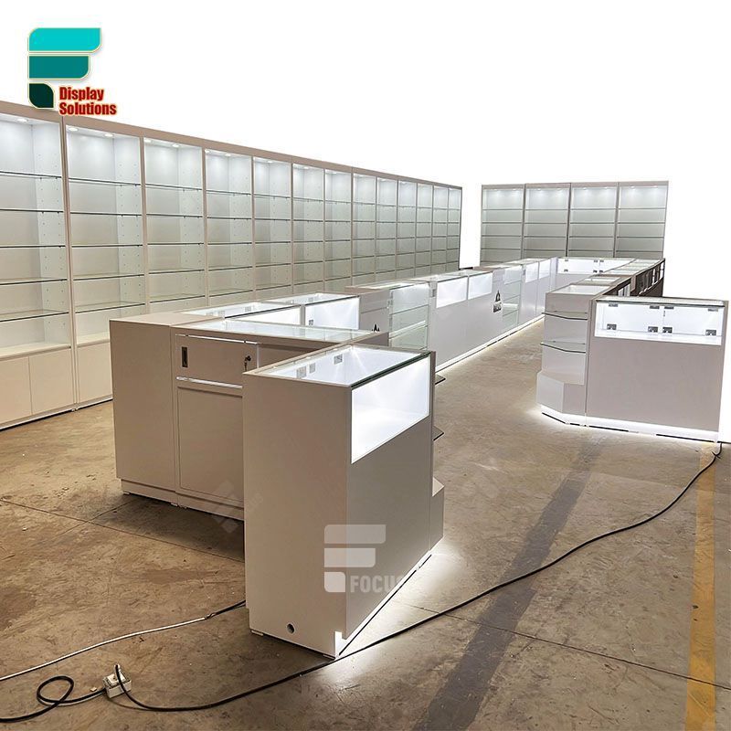 Tobacco Shop Decoration Counter Retailer Shop Glass Vitrine Display Retail Cigarette Display Racks Glass Showcase For Smoke Shop