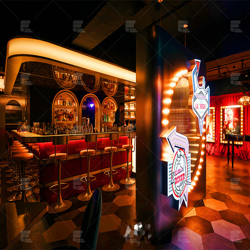 Customized Led Music Bar Counter Design Crazy Commercial Night Club Furniture For Night Club Interior Design