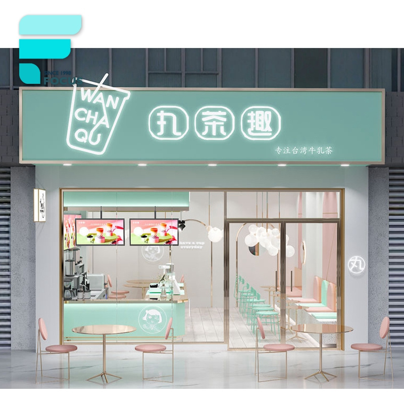 Good Selling Ice Cream Interior Juice Food Kiosk Furniture Candy Decor Shop Fitout Small Milk Tea Shop Design