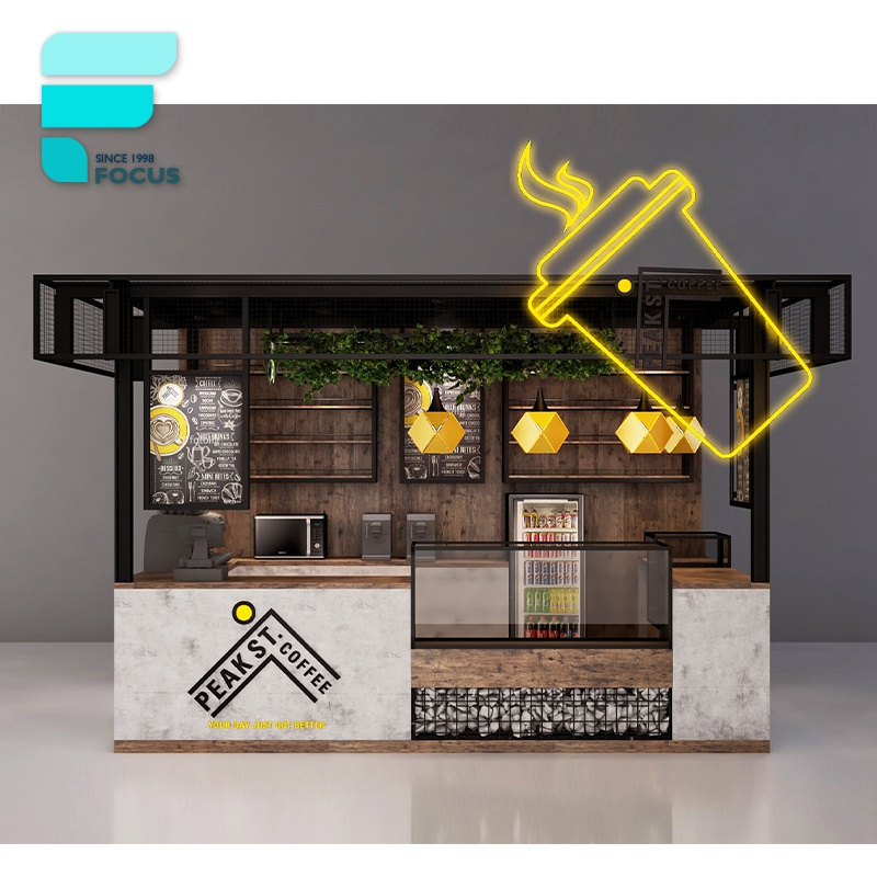 Bubble Tea Kiosk Hot Mall Food Mobile Kiosk Drink Juice Bar Display Counter Furniture showcase For Cafe Kiosk